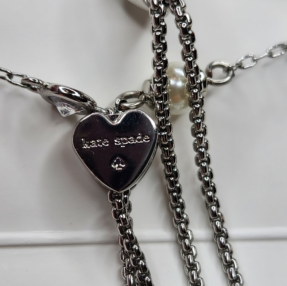 Kate Spade Spot The Spade Box Set of 2 Slider Bracelets Silver / Clear - Picture 16 of 16